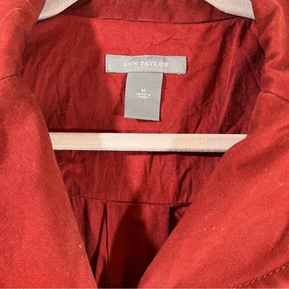 Vintage Cut Ann Taylor Jacket Brick Red Medium 2 Button Pockets - Picture 4 of 6